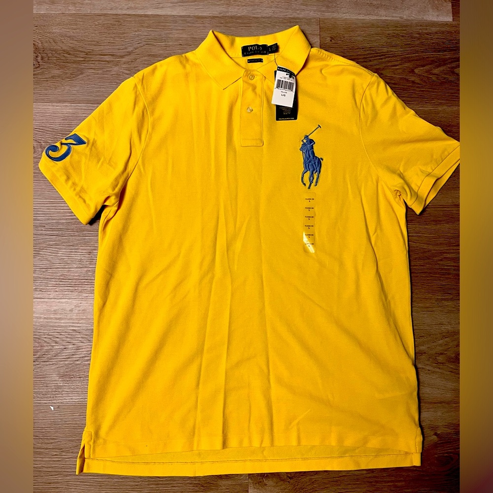 Ralph Lauren Men's POLO Shirt  Big Pony Short Sleeve #3, 100% Cotton Classic Fit